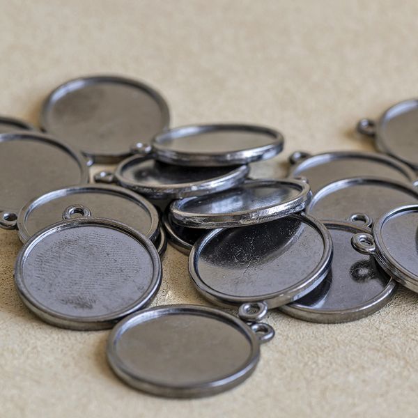 сеттинг круглый "слайс", цвет черный, 29х25х2 мм