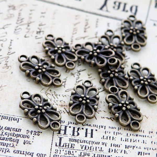 коннектор "симона", цвет античная бронза, 16х8х3.5 мм