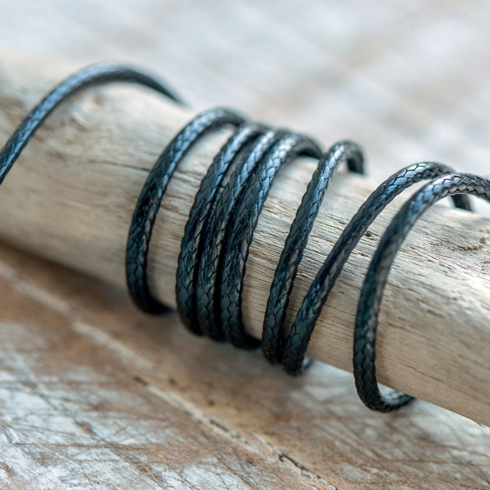 шнур вощеный, цвет черный, 1 мм