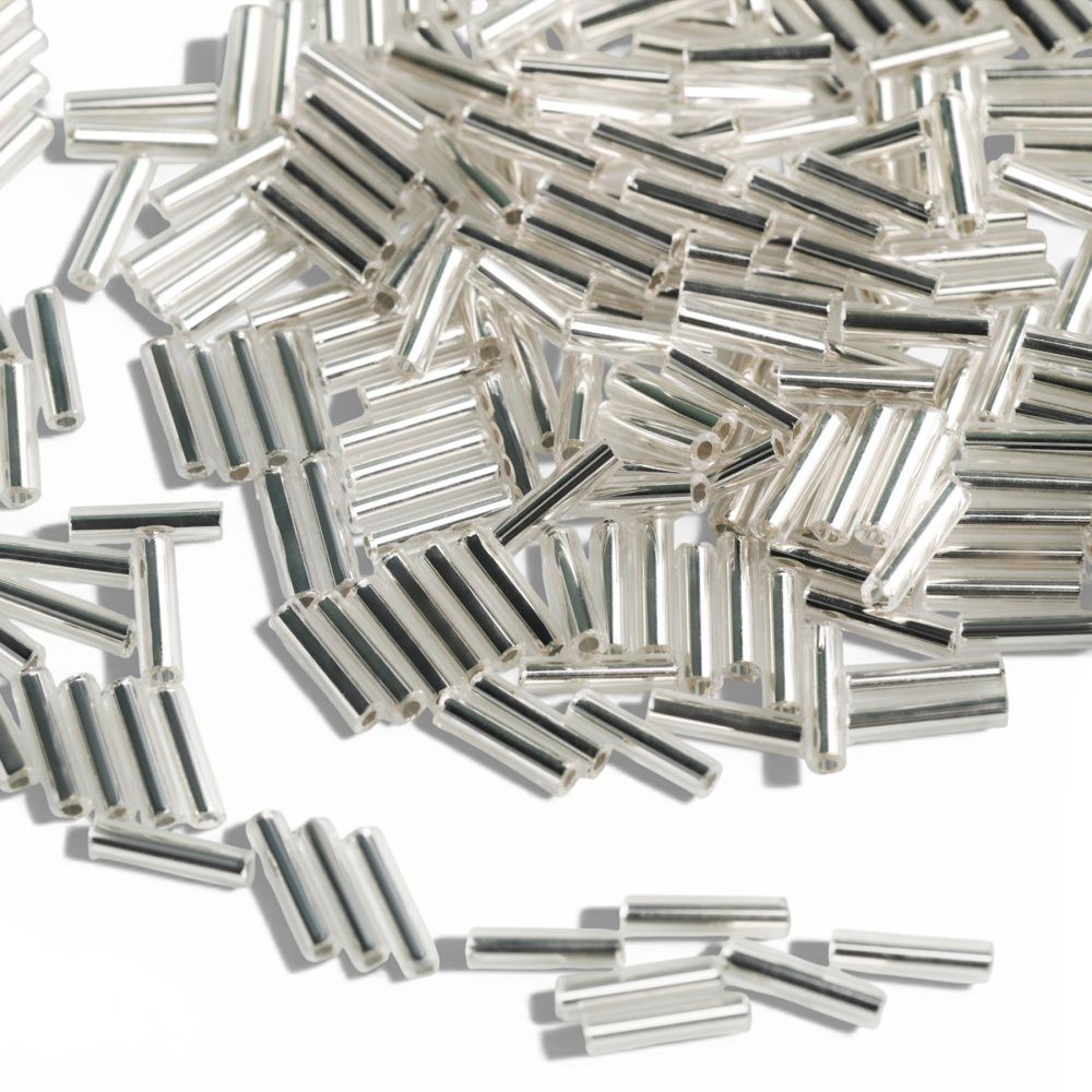 бисер "радуга", стеклярус, цвет белый/серебряный (уп 7 г)