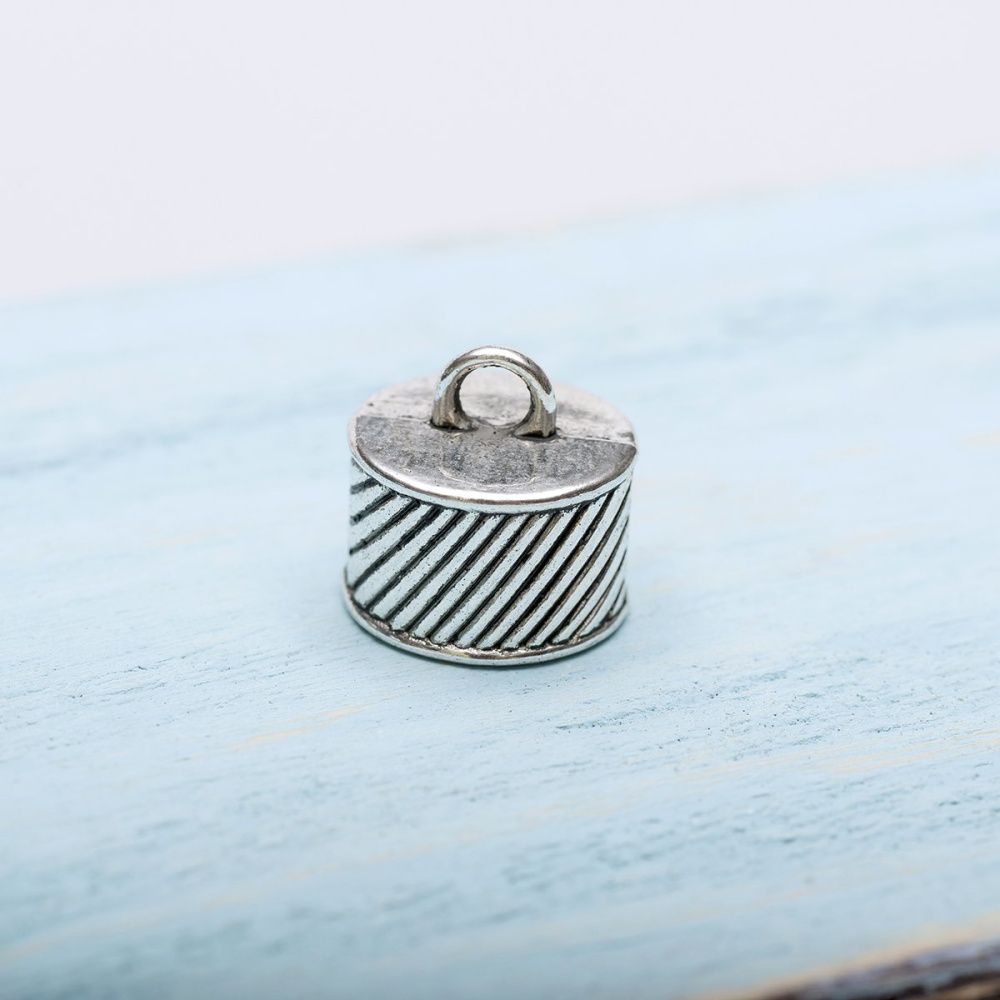 концевик для шнура "арлетт", цвет античное серебро, 16x11 мм