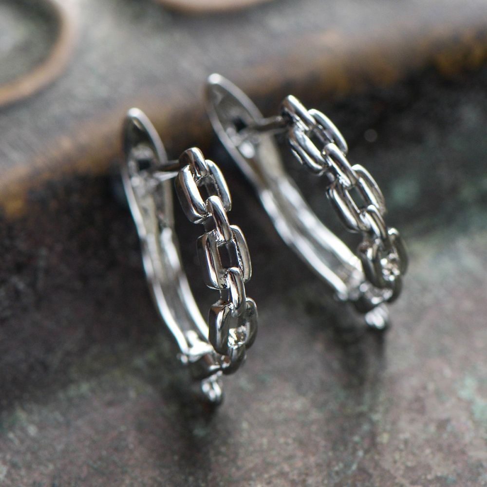 швензы "цепь", покрытие платиной, 20.5x13x3 мм 