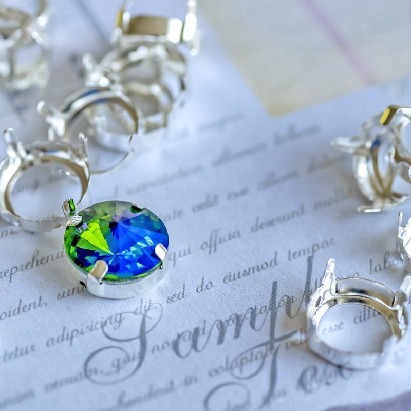 цапы для стразов круглые, открытые, серебро, 12 мм