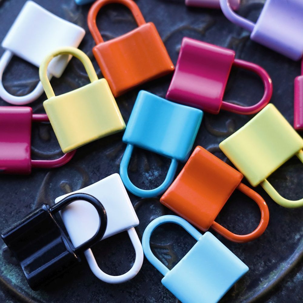 подвеска металлическая "замок", цветовой микс, 23x15.5x4 мм