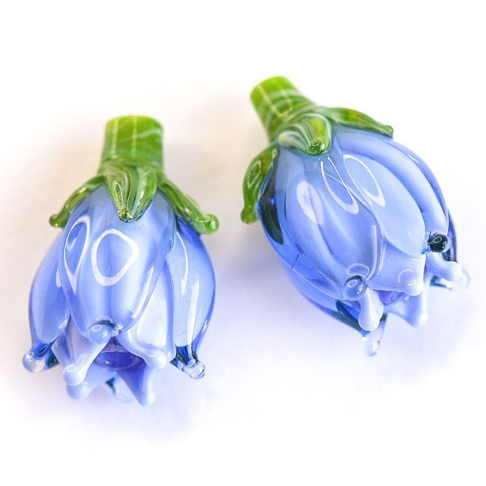 бусина, мурано "колокольчик", фигурная, барвинковый, 17х14 мм