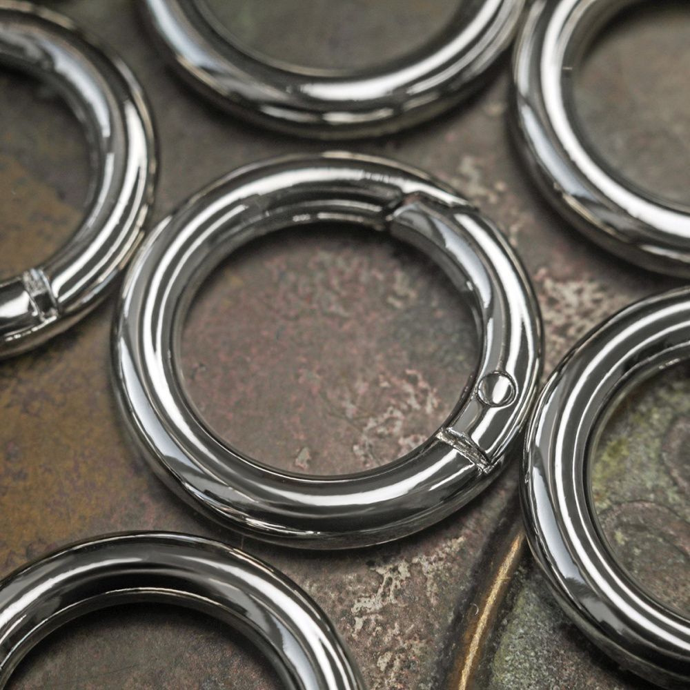 Замочки замок-кольцо для брелоков, цвет платина, 29.6x4.8 мм