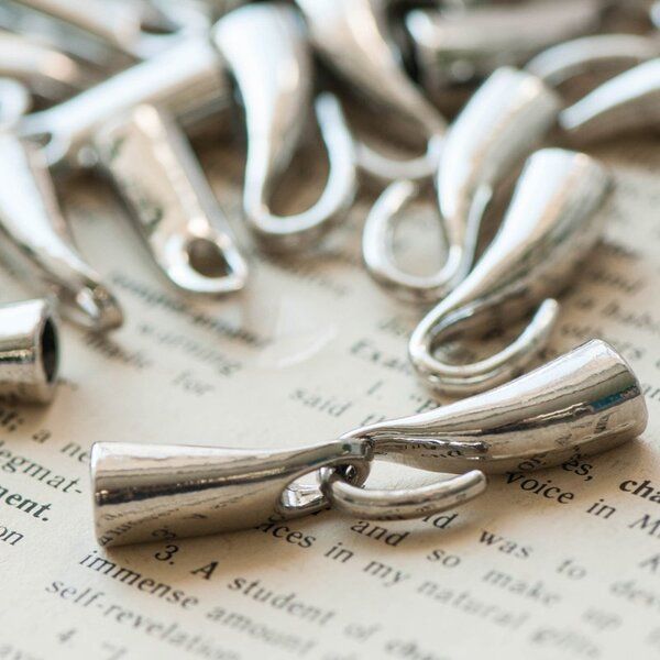 Замочки застежка "крючок", цвет платина, 45x8x10 мм