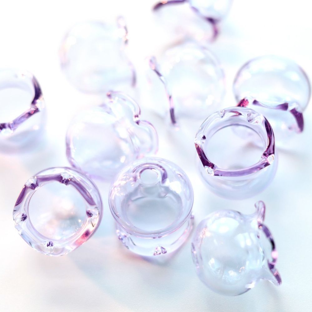 бусина, лэмпворк "колокольчик", сиреневый, 16х15 мм