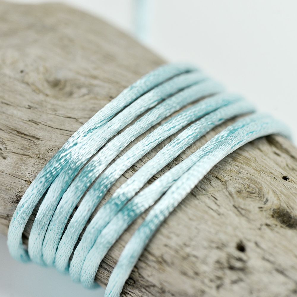 шнур атласный для кумихимо, цвет бледно-голубой, 2 мм