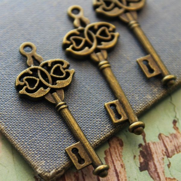 подвеска металлическая "ключ", цвет античная бронза, 44х16х2 мм