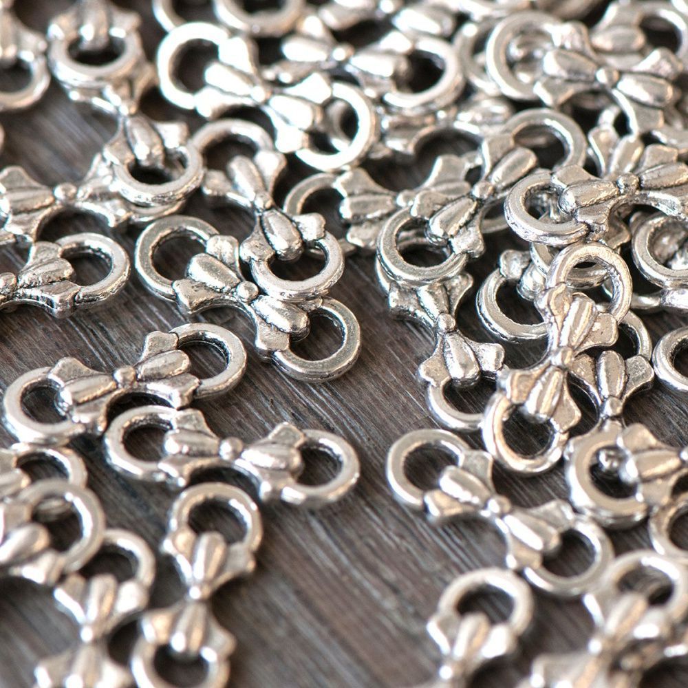 коннектор "фиокко", цвет античное серебро, 16x6x3.5 мм