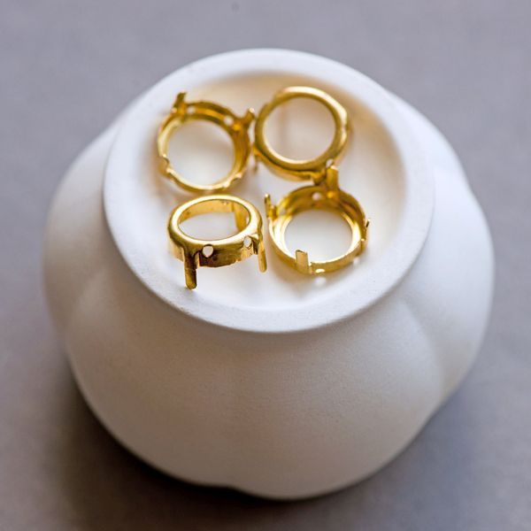 цапы для стразов круглые, открытые, цвет золото, 14 мм