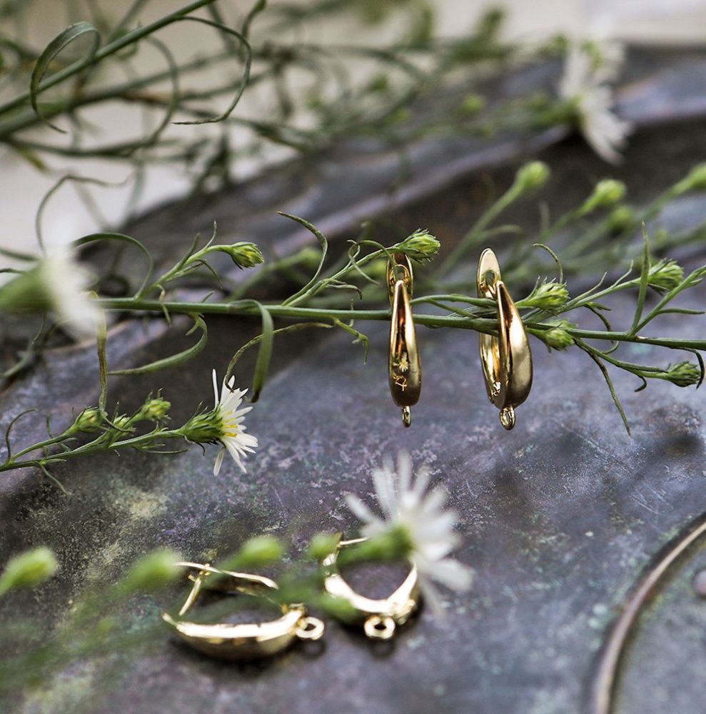 швензы "алисия", позолота, 21x12x3.5 мм 