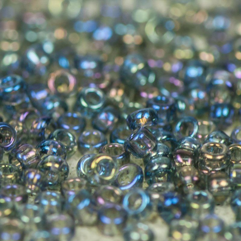 бисер "радуга", цвет прозрачный бензиновый, 12/0 (уп 7 г)