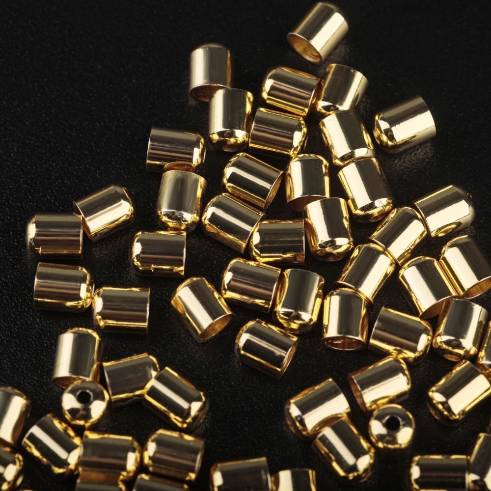 колпачок-наконечник "боул", для шнура, цвет золото,5x4 мм