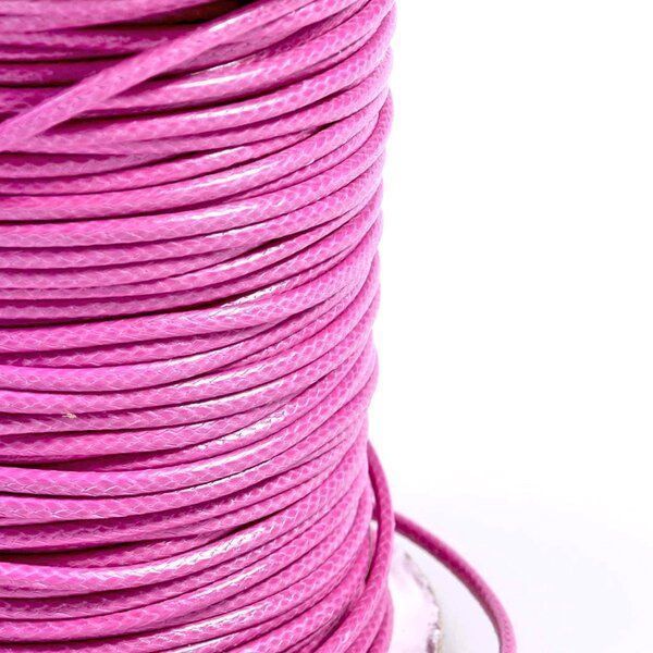 шнур вощеный, цвет темно-розовый, 2 мм