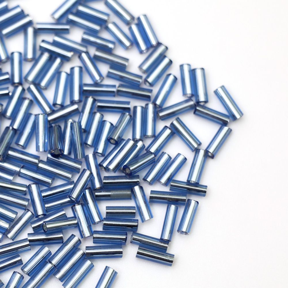 бисер "радуга", стеклярус, цвет барвинковый/серебряный (уп 7 г)