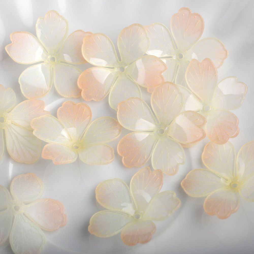 бусина, акрил "фрезия", цветовой микс, 33x8 мм