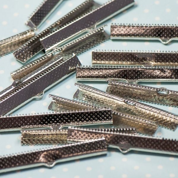 зажим для ленты, цвет платина, 45х7 мм