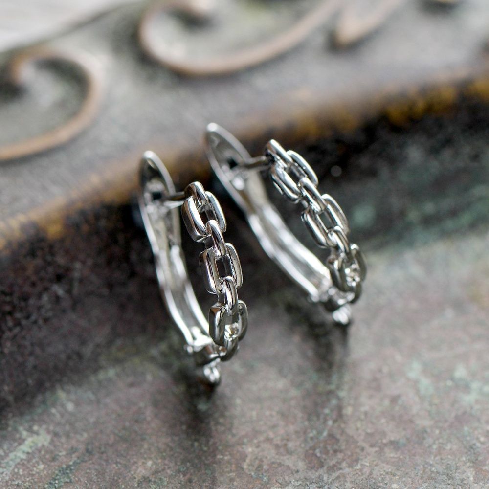 швензы "цепь", покрытие платиной, 20.5x13x3 мм 