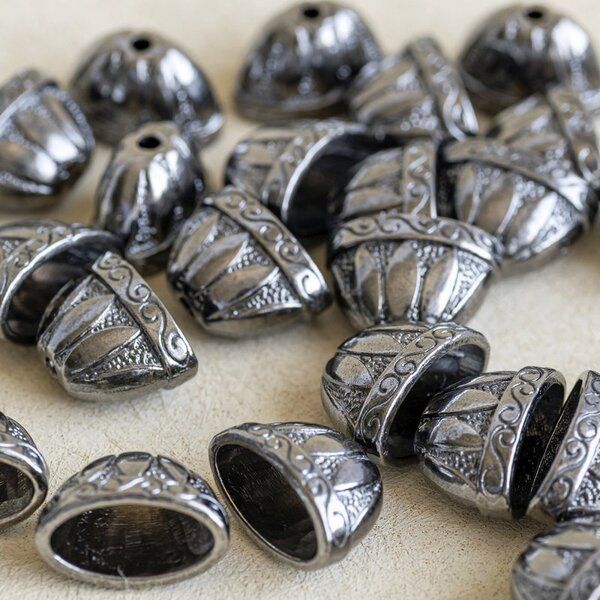 колпачок для бусин "росинка", цвет черный, 20х13х12 мм