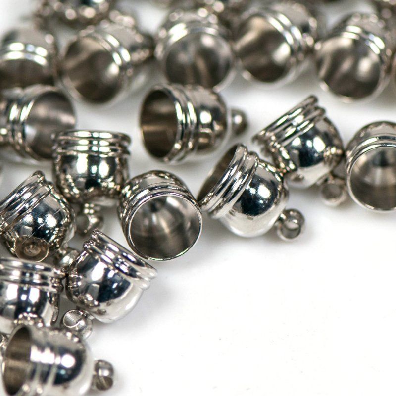 концевик для шнура "белл", цвет платина, 10х8 мм