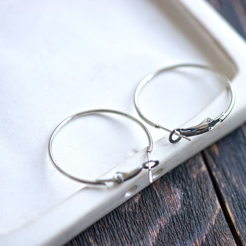 пуссеты "кольцо", цвет платина, 32x30 мм