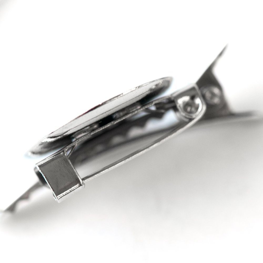 основа для броши-заколки "клип", цвет платина, 35х20х5 мм