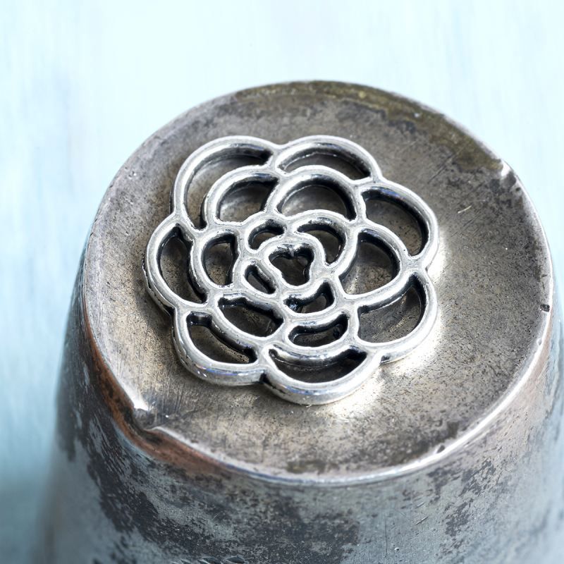 коннектор "пион", цвет античное серебро, 16x1.5 мм