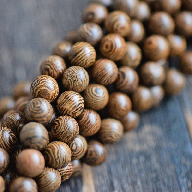 бусина дерево 8, цвет состаренное дерево, 8 мм