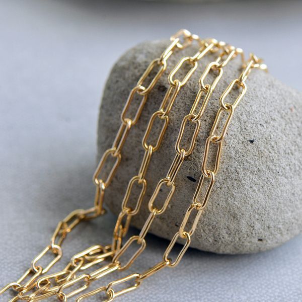 цепочка "скрепка", цвет золото, звено 12.5x5.6x1.2 мм