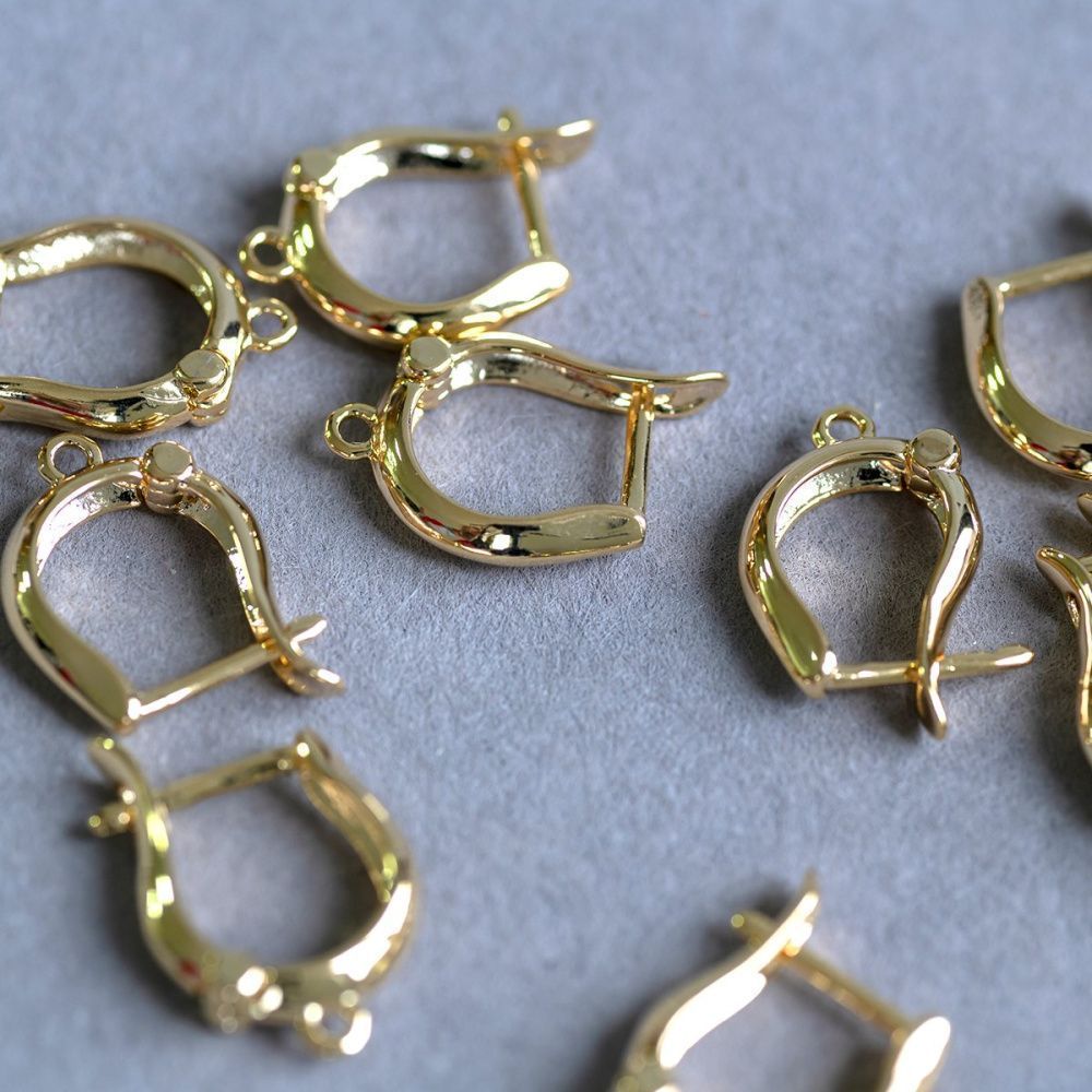 швензы "лайн", 18k gold plated, 16.5x11x3 мм, позолоченные 