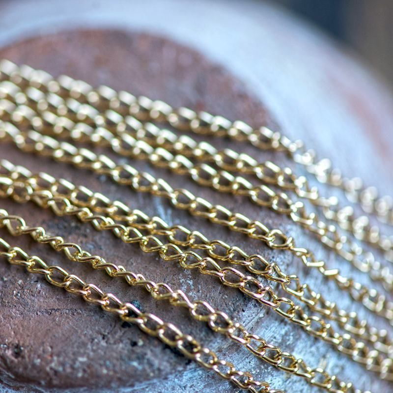 цепочка "твист", цвет золото, звено 3х2х0.6 мм