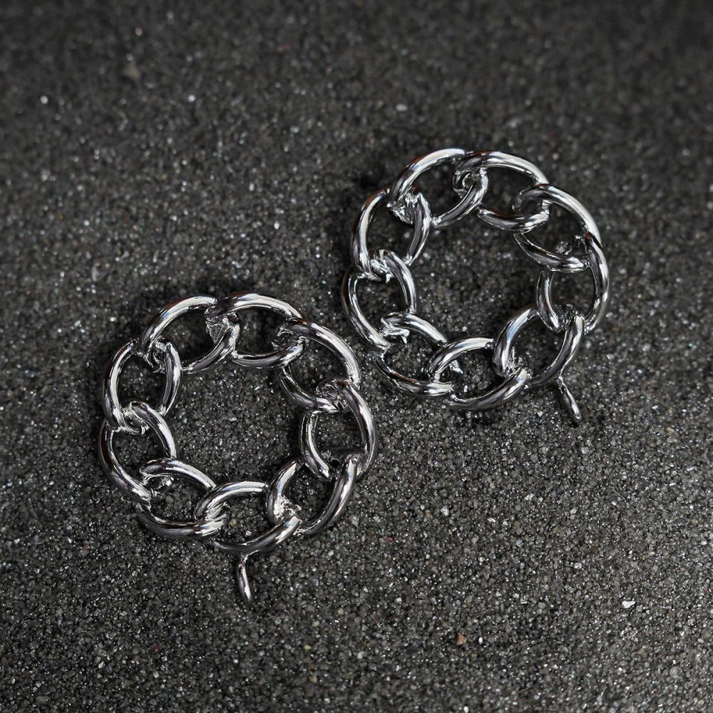 пуссеты "армор", цвет платина, 20x17 мм