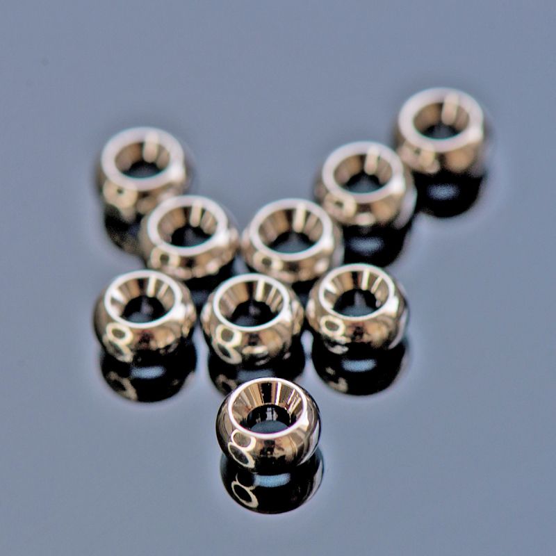 бусина-разделитель, металл "рондель", покрытие платина, 5x3 мм