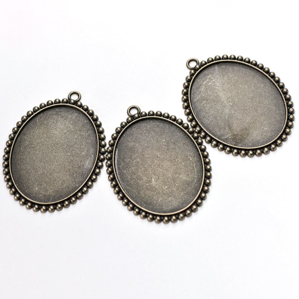 сеттинг овальный "буль", цвет античная бронза, 57x43x2.5 мм