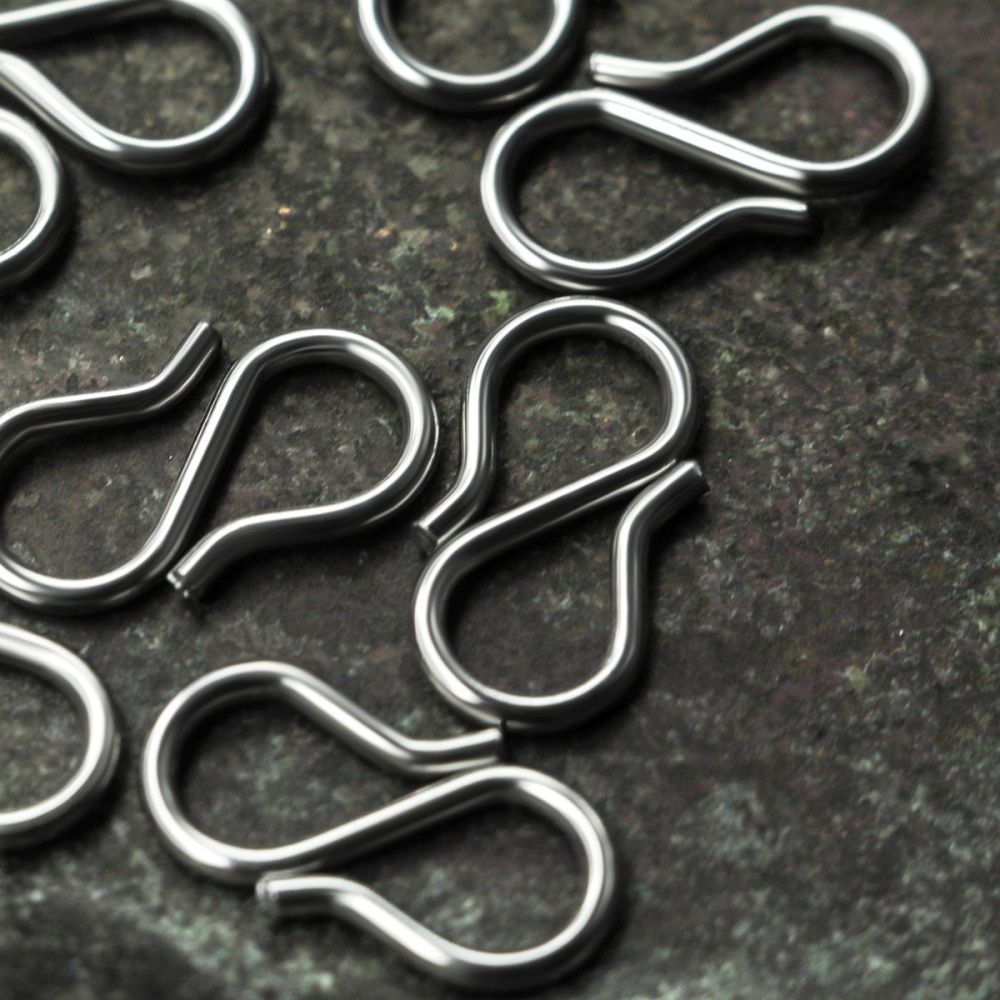 замок для украшений "s", цвет платина, 12x6x1 мм