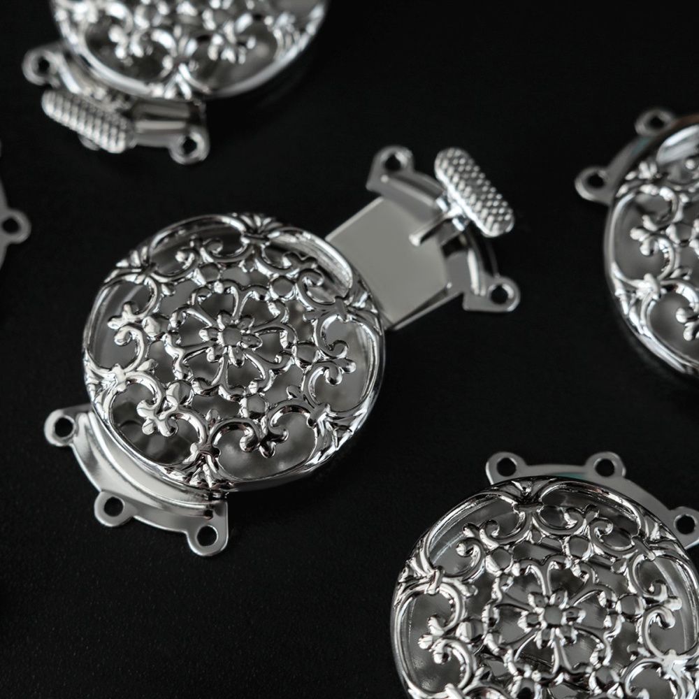 замок для украшений "флориста", цвет платина, 31x22x7 мм