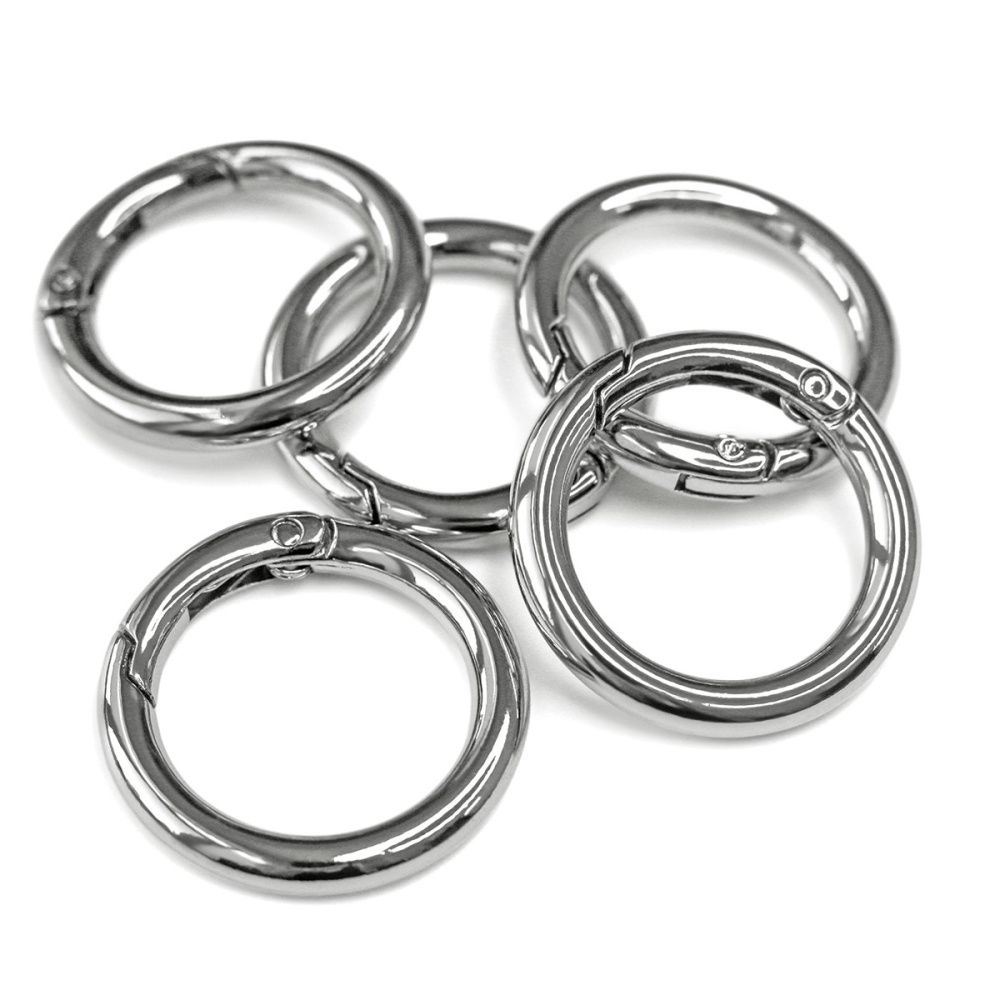 Замочки замок-кольцо для брелоков, цвет платина, 34.6x4.8 мм
