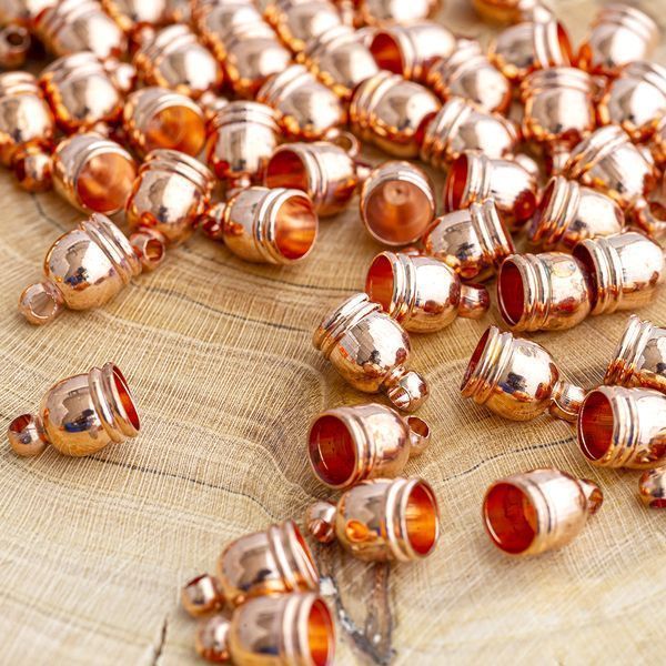 концевик для шнура "белл", цвет розовое золото, 9х6 мм