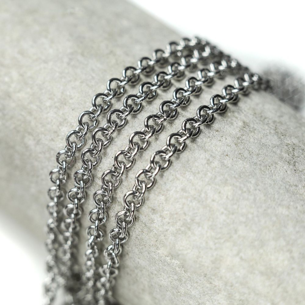 цепочка "раунд 304", цвет стальной, звено 4x0.9 мм