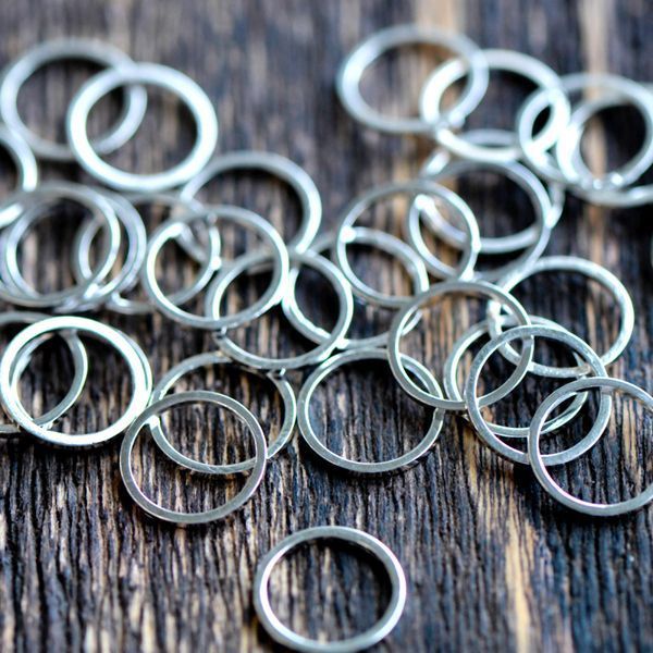 колечко неразъемное, цвет серебро, 10х1 мм (уп 5 гр)