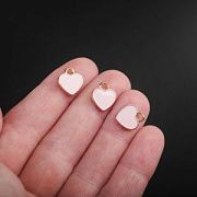 Подвеска металл "Сердечко", эмаль, цвет св.розовый, 12x10x2 мм