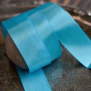 Лента, атлас, цвет бирюзово-голубой, ширина 25 мм