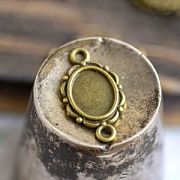 Коннектор-сеттинг "Флакс", цвет античная бронза, 21x12x2 мм