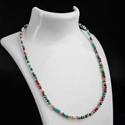 Основа для ожерелья с замком, бусины фацет, разноцветный микс, 410х3 мм