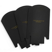 Пакет подарочный "Благодарность", картон, цвет черный, 13.5x6x16.5 см