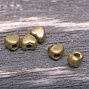 Разделитель для бусин "Сердечки", цвет античная бронза, 4х3.5 мм (уп 50 +/-5 шт)