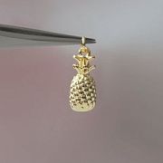 Подвеска металл "Ананас", позолота, 21x8x8 мм