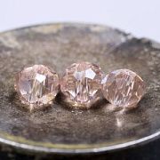 Бусина, стекло абакус 4, граненая, цвет розовый радужный, 4x3 мм (уп 50+/-10 шт)